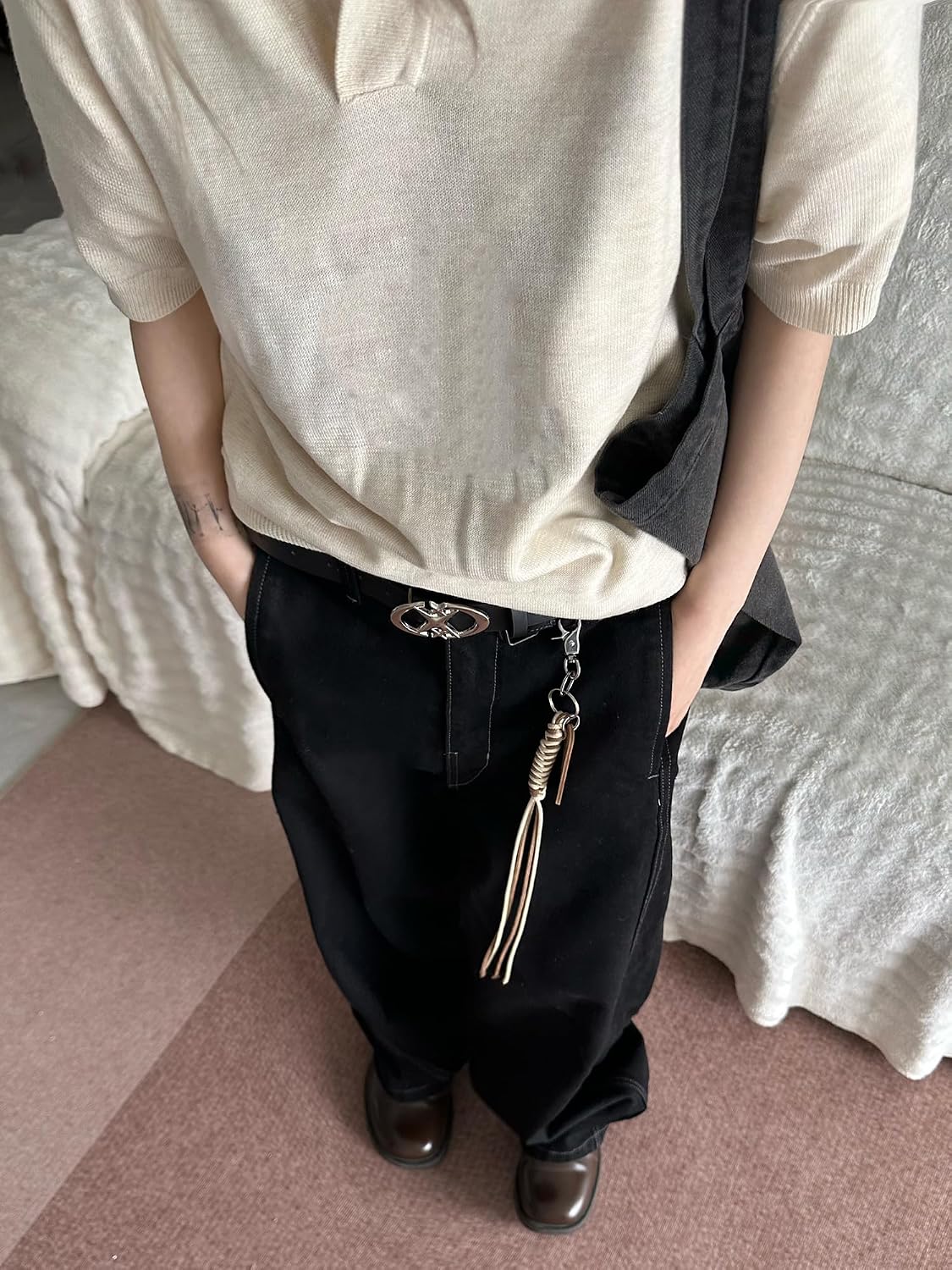 HOTY2k Belt Star Metal Buckle Vintage Gothic Punk Rock Emo Grunge Accessories Western Chunky Belts Trendy Y2k Clothes