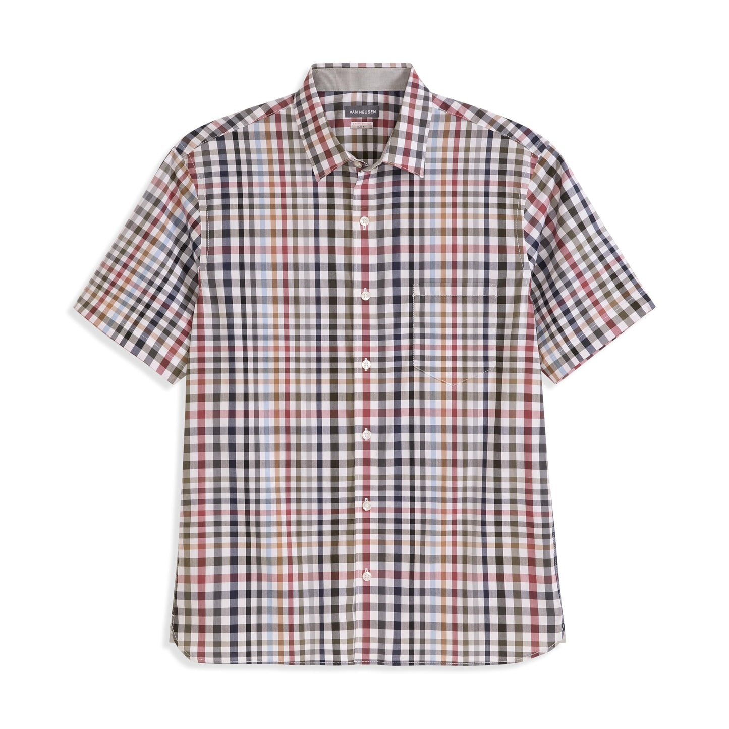 HOTVan Heusen Men's Big and Tall Wrinkle Free Short Sleeve Button Down Shirt, No-Tuck Length, Comfortable Stretch Fabric