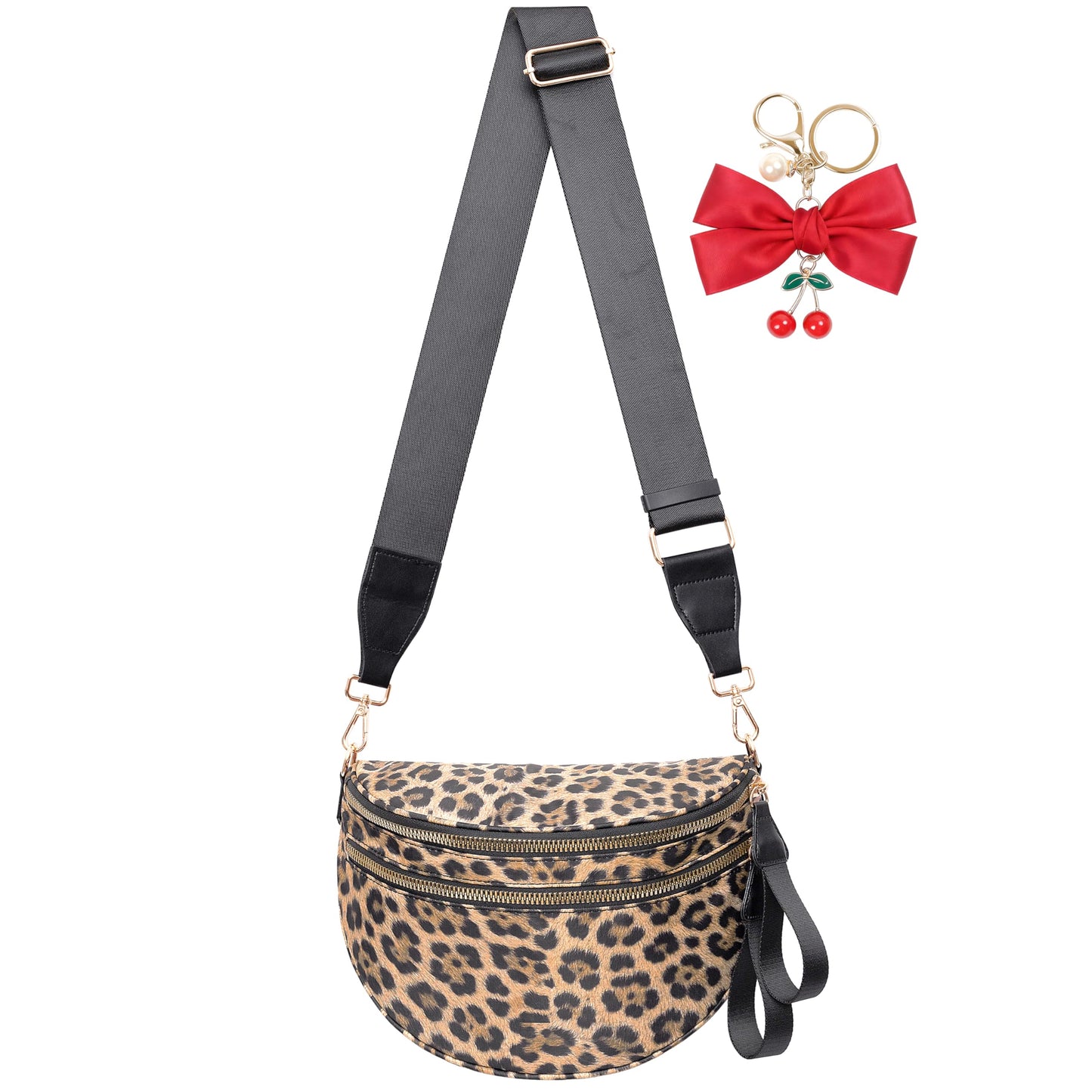 HOTBum Bag Crossbody Bag for Women | Spacious Bum Bags | Nylon Crossbody Fanny Packs | Leopard Purse Belt Wallet (Colour Bum Bag-Brown Leopard)