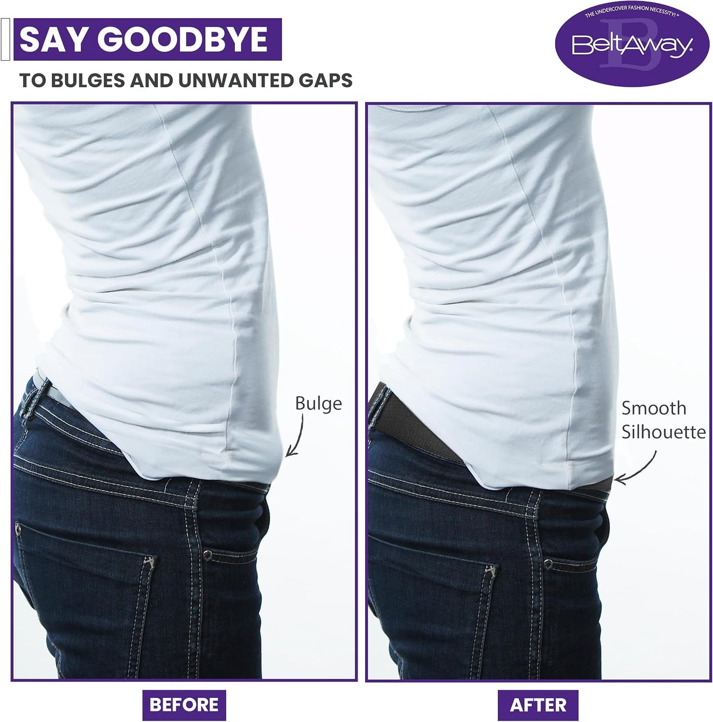 HOTBELTAWAY Easily Adjustable Elastic Flat Buckle No Show Belts for Women – Stretch No Bulge jeans pants