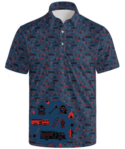 HOTGolf Polo Shirts for Men Funny Print Quick Dry Short Sleeve Performance Golf Shirts Moisture Wicking Polo Shirts