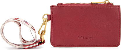 HOTMontana West Wrangler Rodeo Icons Western Credit Card Holder Slim Womens Card Wallet with Keychain Wristlet Strap Coin Purse, Pink