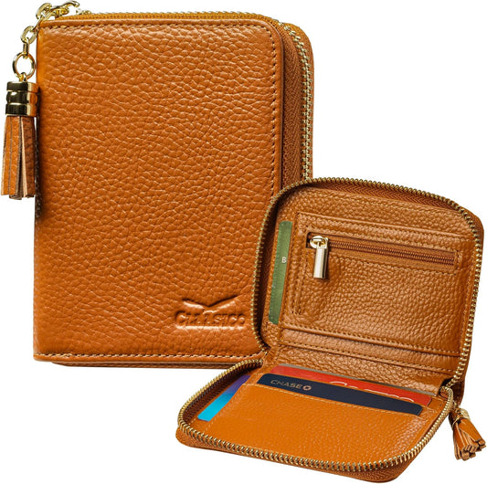HOTClaasico Bifold Wallet for Women RFID Blocking | Genuine Leather Zip Wallet & Ladies Coin Pocket | Stylish Credit Card Holder | Travel Wallet with Anti-Theft Protection