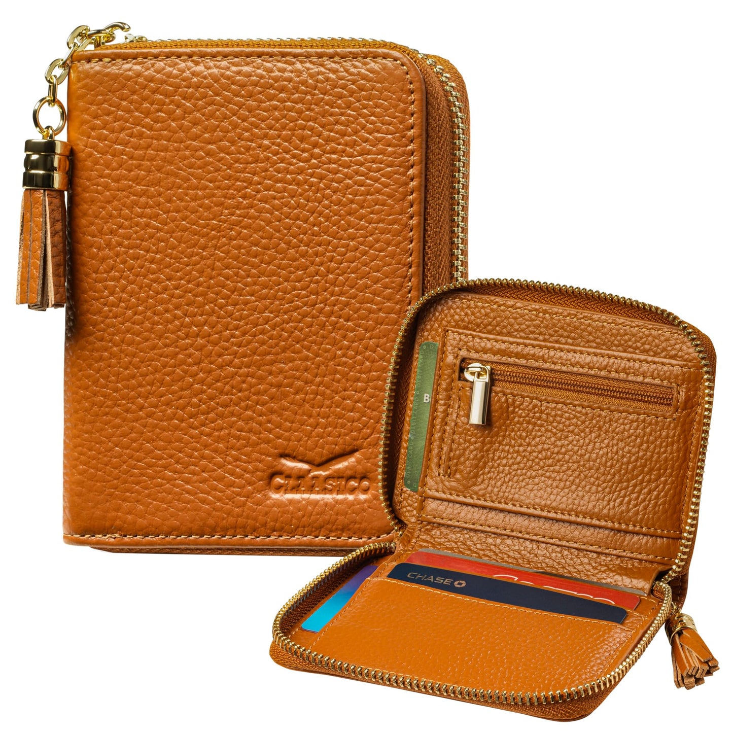 HOTClaasico Bifold Wallet for Women RFID Blocking | Genuine Leather Zip Wallet & Ladies Coin Pocket | Stylish Credit Card Holder | Travel Wallet with Anti-Theft Protection