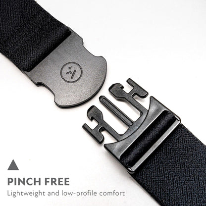 HOTArcade The Original Unisex Adventure Belt, Heavy Duty Elastic Webbing, Non-Metal Travel Friendly Buckle