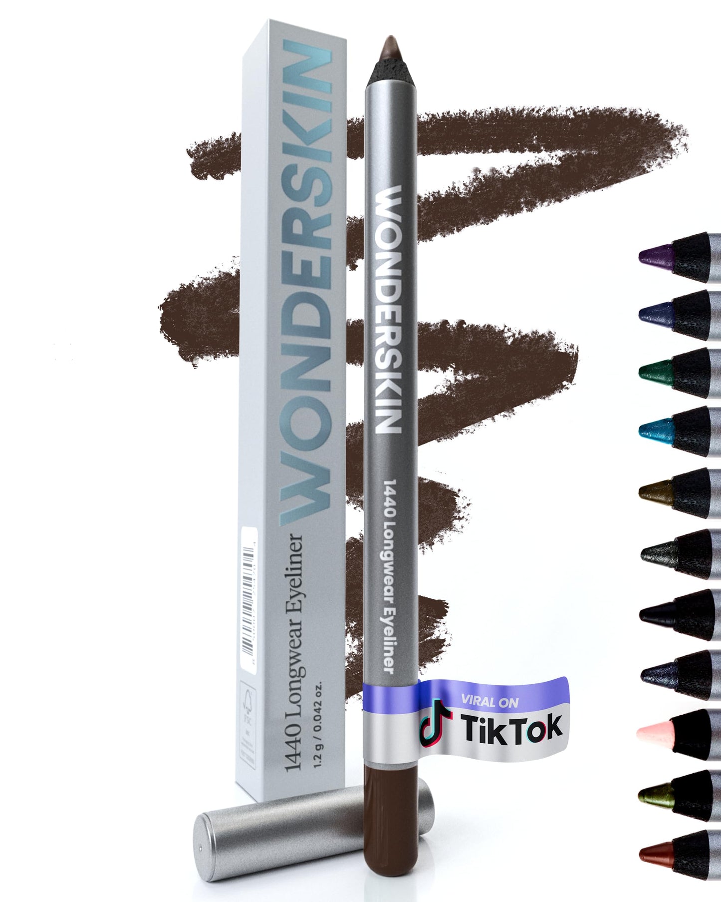 HOTWonderskin Eyeliner Pencil, 1440 Longwear Deep Black Eyeliner Pencil - Waterproof, Sharpenable & Smudge Proof (Liquorice)