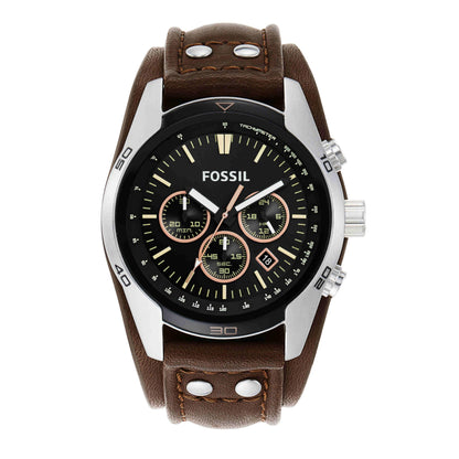 HOTFossil Men's Watch, Coachman Quartz Stainless Steel and Chronograph Leather Watch for Men