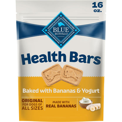 HOTBlue Buffalo Health Bars Dog Biscuits Variety Pack (Bacon Egg Cheese, Apples & Yogurt, Pumpkin & Cinnamon) Healthy Dog Treats with No Artificial Flavors or Preservatives, 16 oz. Each (3 Bags)
