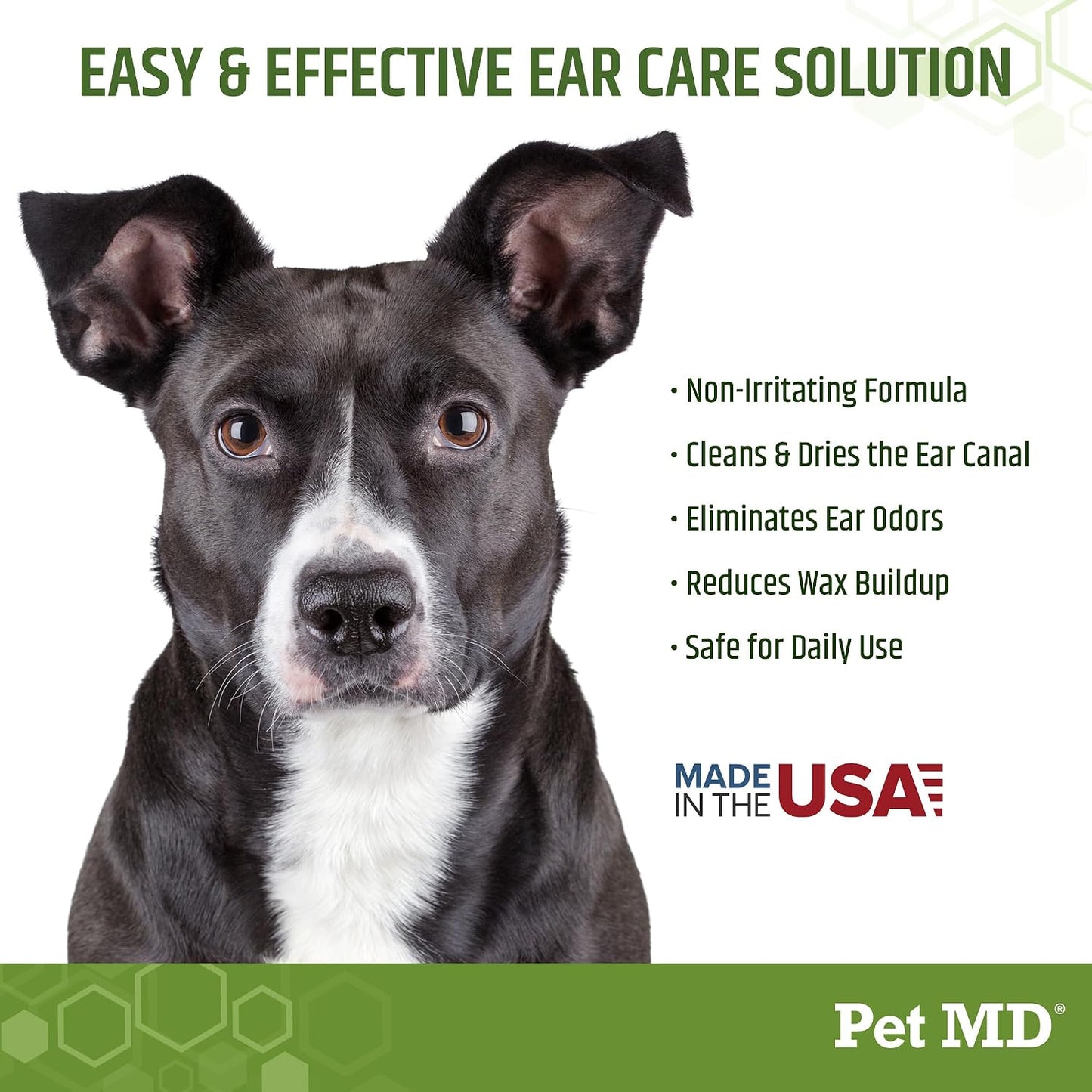 HOTPet MD Dog Ear Cleaning Wipes – Otic Cleanser for Dogs - 100 ct | Soothing Ear Care with Aloe Vera & Eucalyptus, Regular Wipes