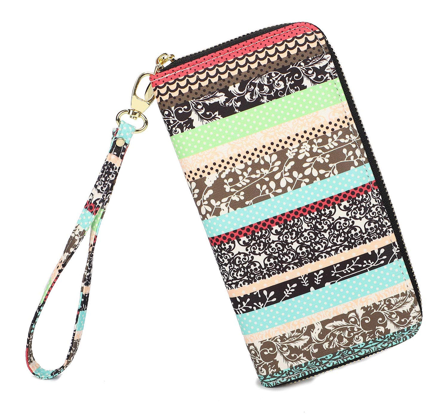 HOTWomen Wallet Card RFID For Womens Holder Blocking Credit Small Zipper Purse Pocket Bifold Slim Coin ID Ladies Wristlet Clutch Large Capacity Window Case Travel Zip Women's