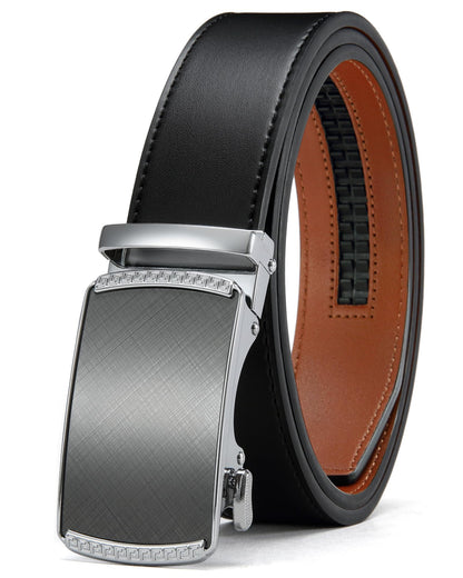 HOTCHAOREN Mens Belt Leather Ratchet Belt - Customizable Fit, Effortless Style (35mm)