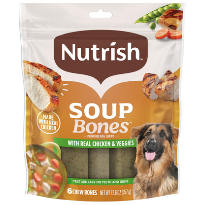 HOTNutrish Soup Bones Chicken Dog Chews, 23.1 oz. Bag, 11 Treats (Rachael Ray)