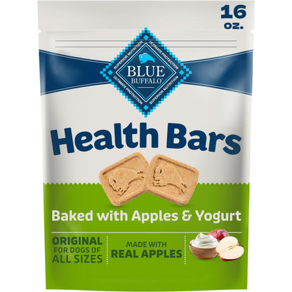 HOTBlue Buffalo Health Bars Dog Biscuits Variety Pack (Bacon Egg Cheese, Apples & Yogurt, Pumpkin & Cinnamon) Healthy Dog Treats with No Artificial Flavors or Preservatives, 16 oz. Each (3 Bags)