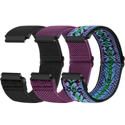 HOTCompatible with 16mm 18mm 19mm 20mm 22mm 24mm Watch Bands Quick Release Replacement Wristband,Adjustable Stretchy Nylon Solo Loop Straps Fabric Braided Sport Elastic Bands for Men Women