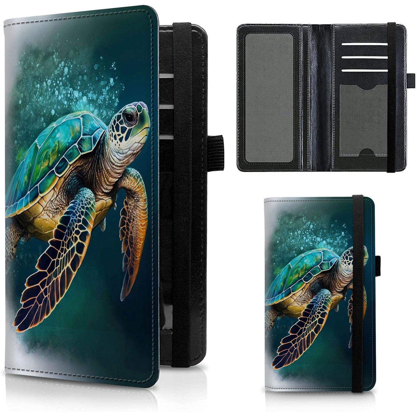 HOTFUYOCWE Leather Checkbook Cover for Men Women Check book Holder Cover for Personal Checkbook Checks with RFID Blocking & Elastic Strap-Bald Eagle with Flag