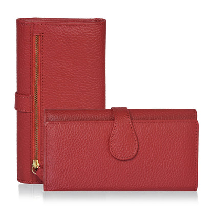 HOTReal Leather Women Wallet Leather with RFID Blocking -Trifold Card Holder Designer Ladies Clutch with ID Window Wallets