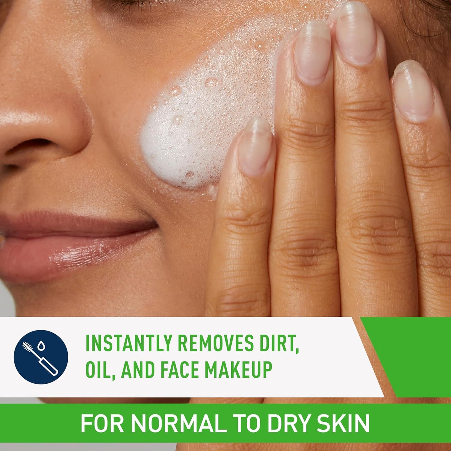 HOTCeraVe Hydrating Cream To Foam Cleanser, Makeup Remover Face Wash For Dry Skin, Foaming Facial Cleanser With Hyaluronic Acid, Normal To Dry Skin, Fragrance Free & Non Comedogenic, 19 Fluid Ounce