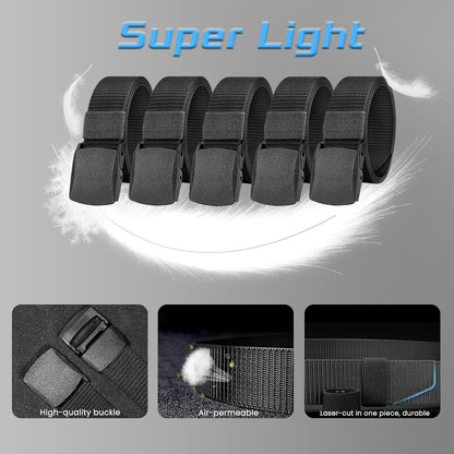 HOT6 Pack Nylon Military Tactical Belt for Men/Women Webbing Canvas Work Belts with Plastic Buckle