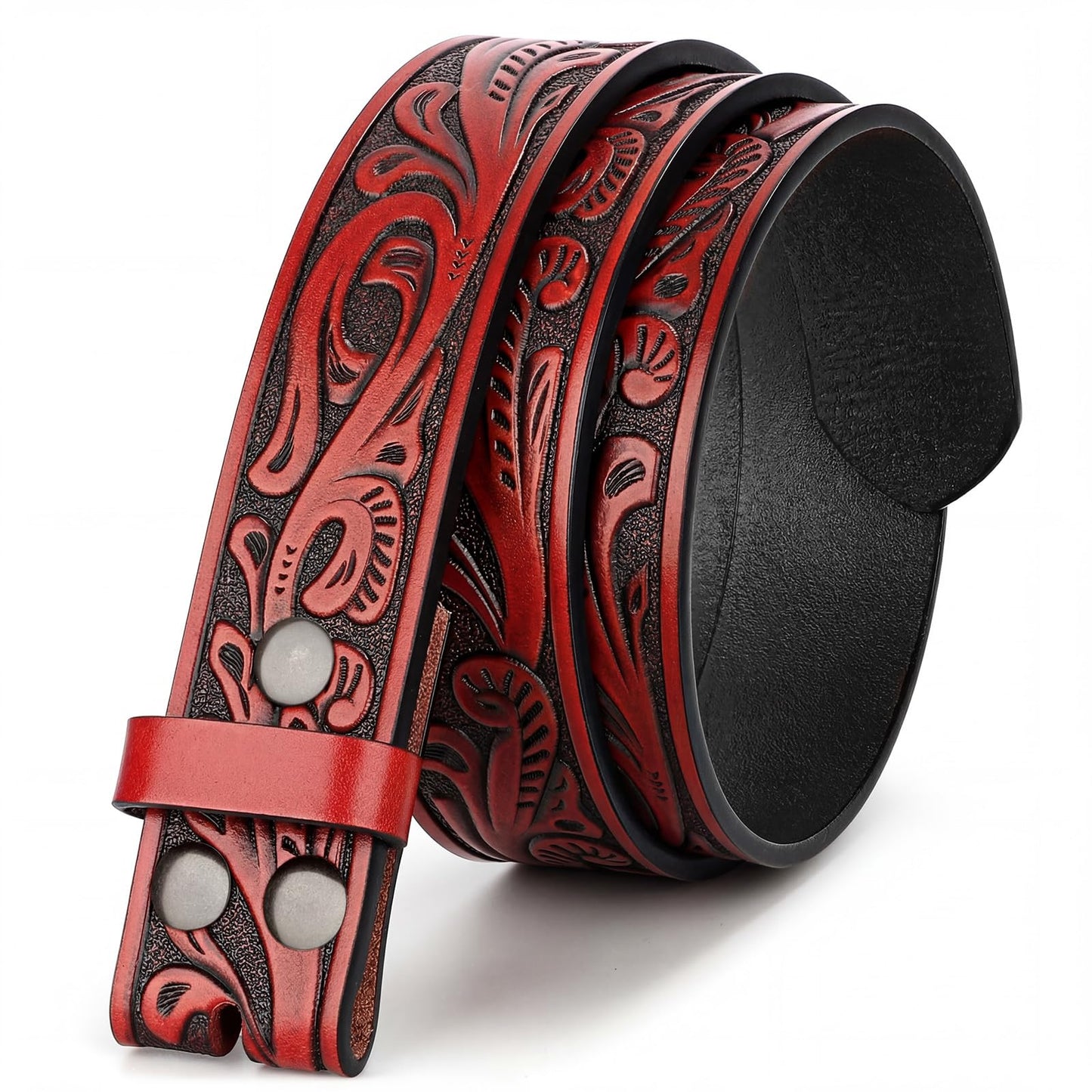 HOTBELTROAD Western Leather Belt Strap for Men Women Cowboy Cowgirl Leather Mens Belts for Jeans Birthday Christmas Belt Gifts