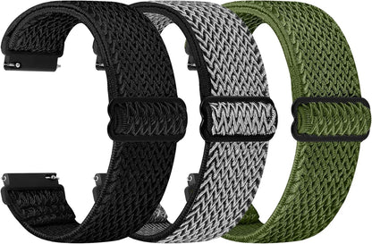 HOTTumpCez Quick Release Watch Band - Choice of Width -18mm 19mm 20mm 22mm 24mm Watch Bands, Solo Loop Adjustable Elastic Nylon Watch Straps Replacement Wristband for Men Women