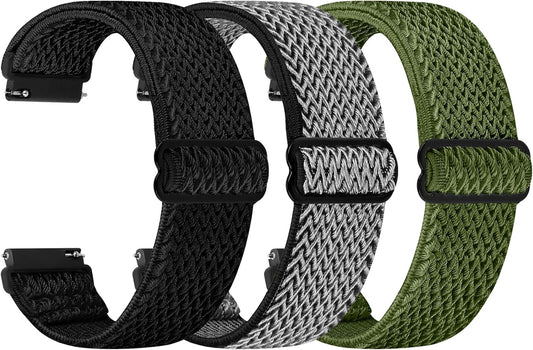 HOTTumpCez Quick Release Watch Band - Choice of Width -18mm 19mm 20mm 22mm 24mm Watch Bands, Solo Loop Adjustable Elastic Nylon Watch Straps Replacement Wristband for Men Women