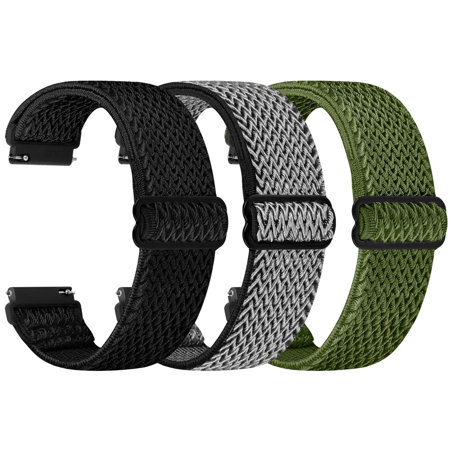 HOTTumpCez Quick Release Watch Band - Choice of Width -18mm 19mm 20mm 22mm 24mm Watch Bands, Solo Loop Adjustable Elastic Nylon Watch Straps Replacement Wristband for Men Women
