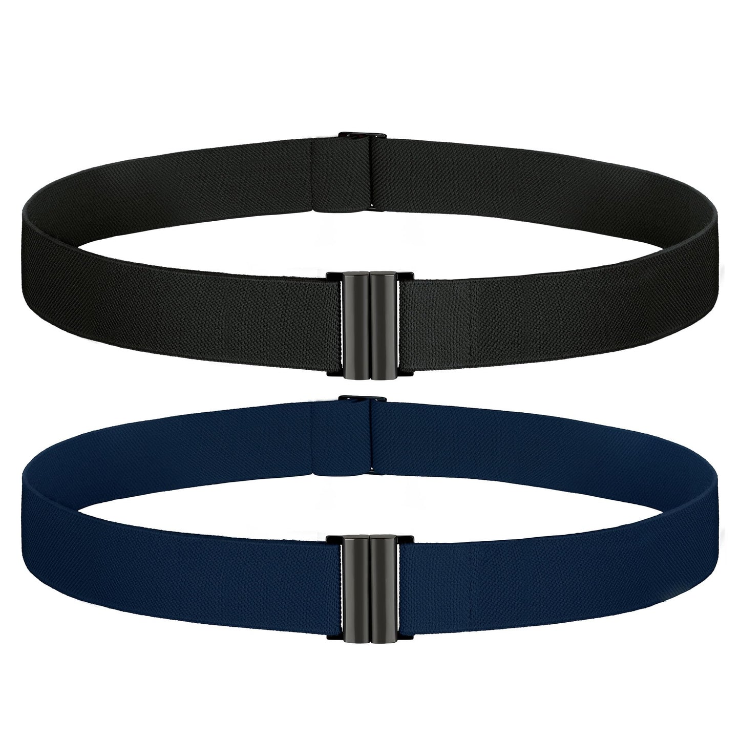HOTTOURZOO No Show Invisible Belt for Women/Men Elastic Web Strap Waist Stretch Belt with Flat Buckle for Jeans Pants Dresses