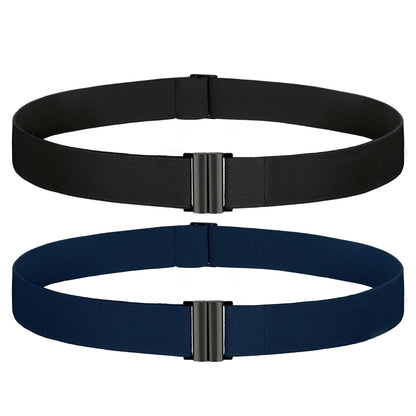 HOTTOURZOO No Show Invisible Belt for Women/Men Elastic Web Strap Waist Stretch Belt with Flat Buckle for Jeans Pants Dresses