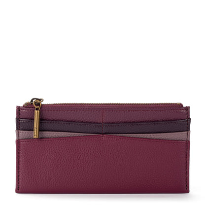 HOTThe Sak Neva Large Card Wallet - Slim Leather Wallet for Women - Card Holder With 6 Credit Card Slots & Zipper Closure | Large