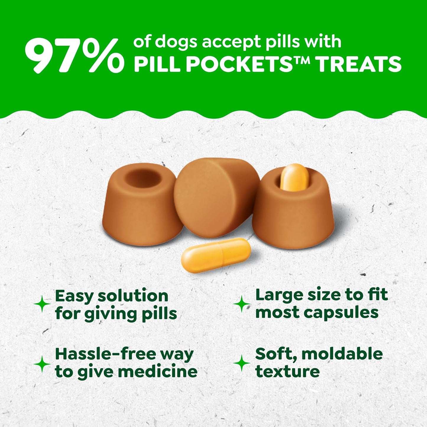 HOTGreenies Pill Pockets Large Size Dog Treats, Cheese Flavor, 15.8 oz | Vet-recommended, capsule size, low calorie, odor masking, stress- and mess-free medication experience