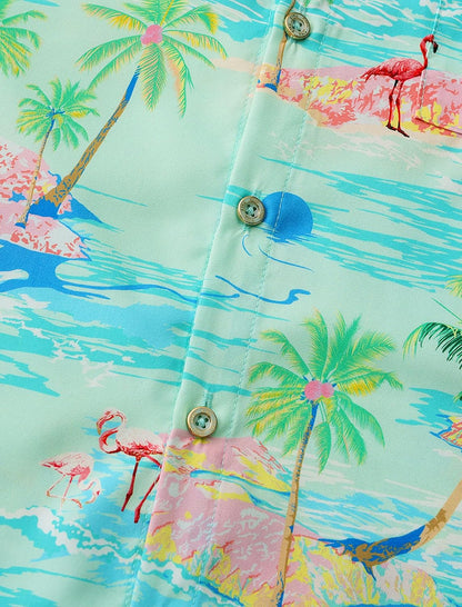 HOTKYKU Funky Hawaiian Shirt for Men Palm Beach Shirts Tropical Vacation Clothes