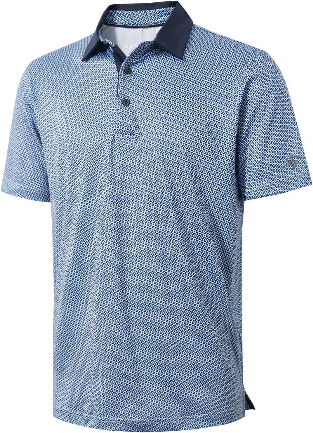 HOTGolf Shirts for Men Dry Fit Short Sleeve Print Performance Moisture Wicking Polo Shirt