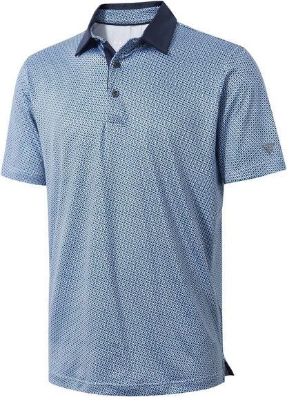 HOTGolf Shirts for Men Dry Fit Short Sleeve Print Performance Moisture Wicking Polo Shirt