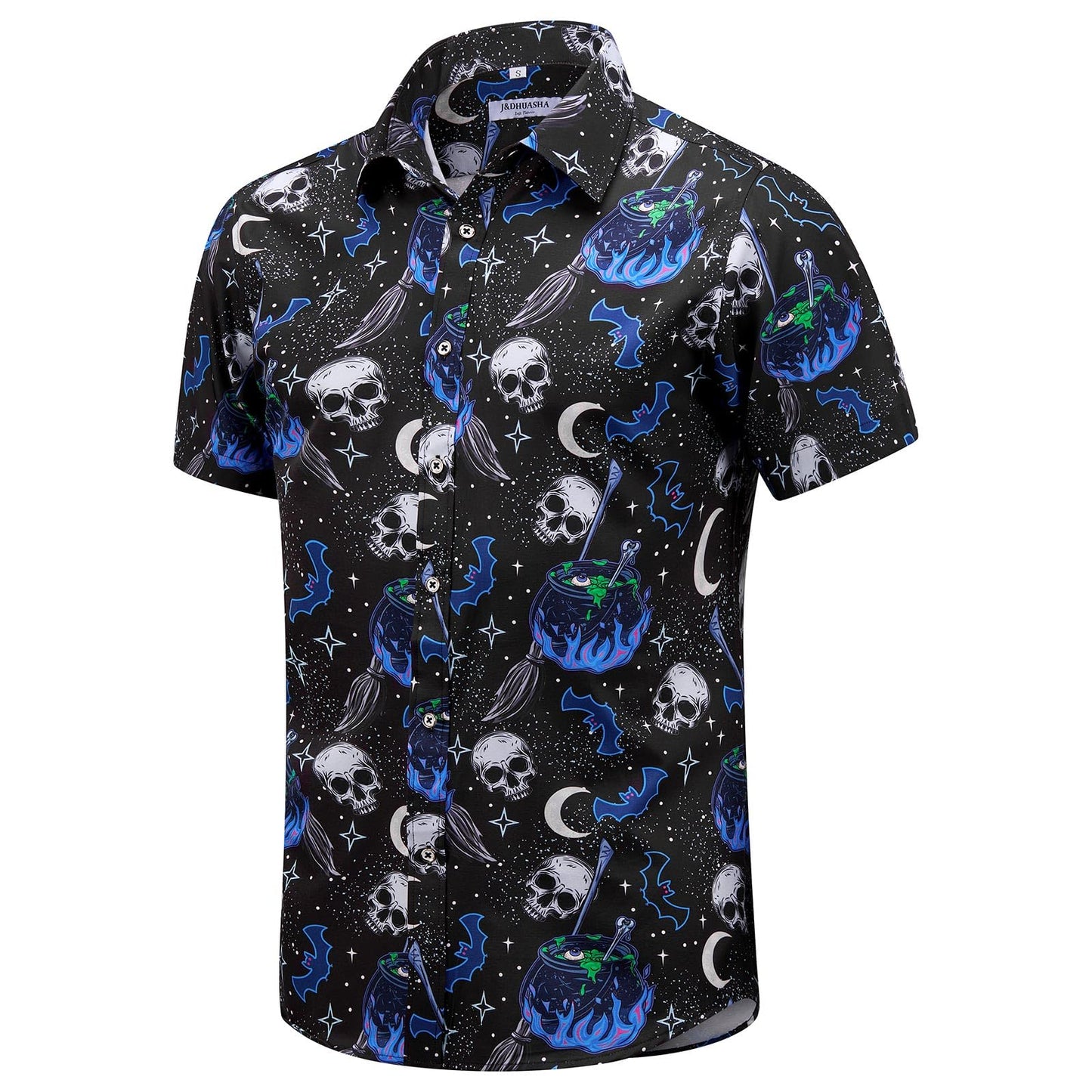 HOTJ&DHUASHA Men's Hawaiian Shirts Casual Button Down Short Sleeve Beach Tropical Aloha Shirt