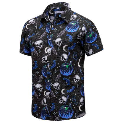 HOTJ&DHUASHA Men's Hawaiian Shirts Casual Button Down Short Sleeve Beach Tropical Aloha Shirt