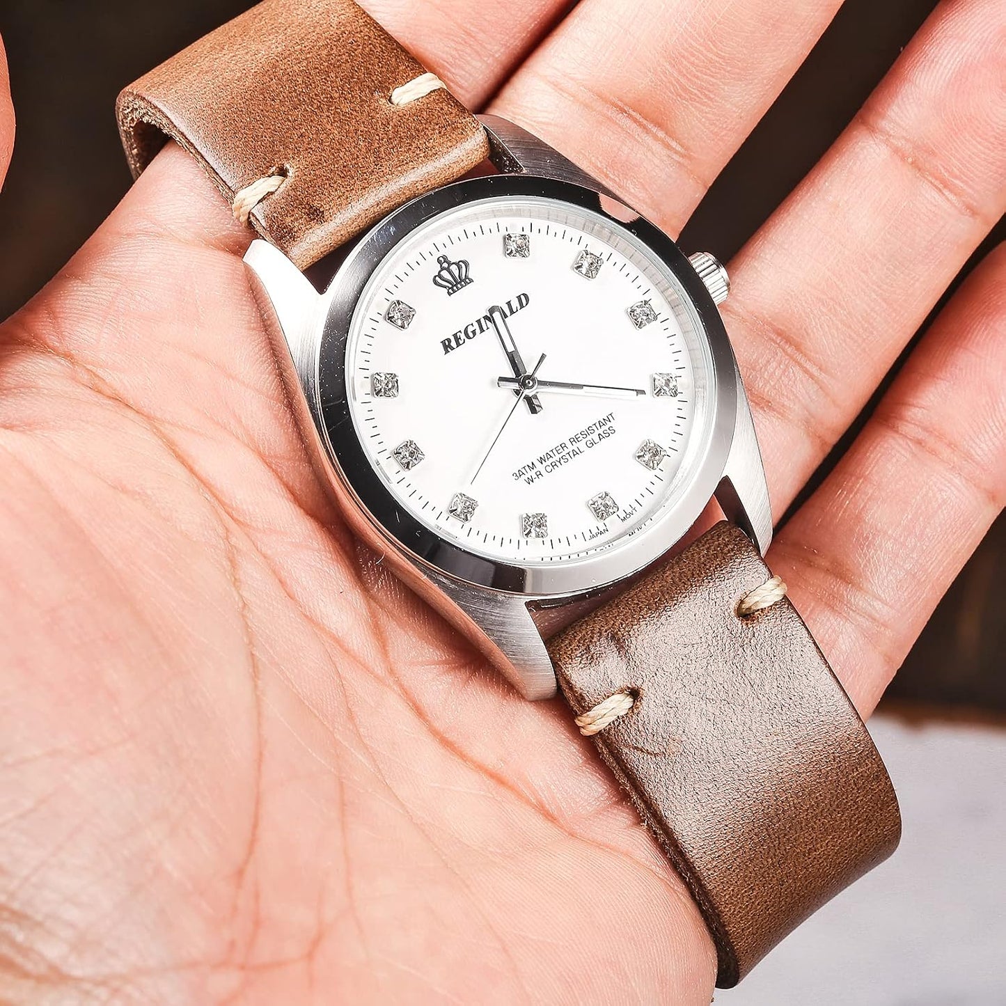 HOThemsut h Leather Watch Bands for Men, Horween Quick Release Leather Watch Strap Vintage Watch Replacement Wrap of 18mm, 20mm, 22mm