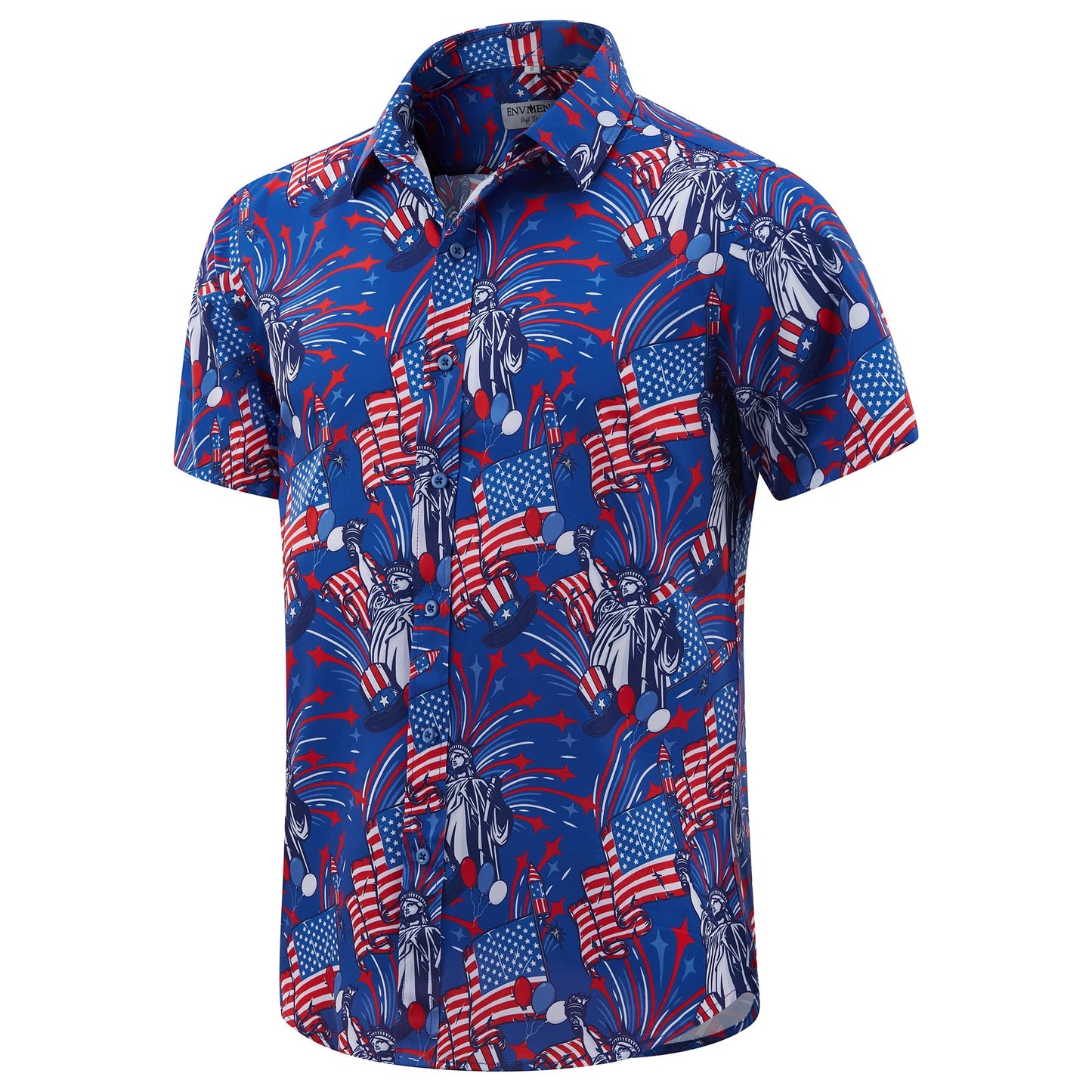 HOTENVMENST Hawaiian Shirt for Men Short Sleeve Beach Printed Summer Button Down Aloha Shirt