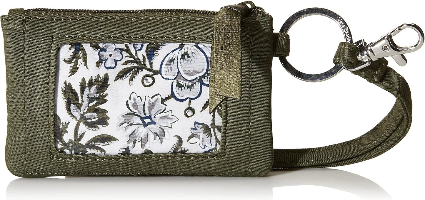 HOTVera Bradley Women's Cotton Zip ID Case and Lanyard Combo