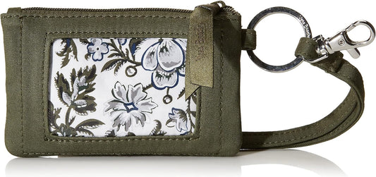 HOTVera Bradley Women's Cotton Zip ID Case and Lanyard Combo