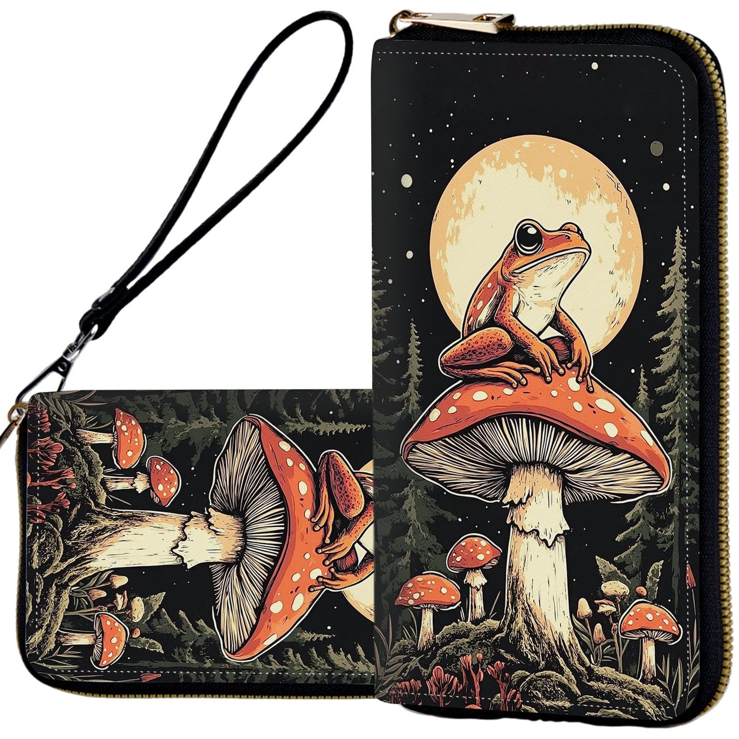 HOTWristlet Wallets for Women,Ladies Women's Wallet,Clutch Purses for Female Leather Large Capacity Credit Card Holder with Zipper Slim Cute Coin Pocket,RFID Blocking,Glitter Green Dragon