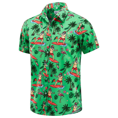 HOTEUOW Men's Hawaiian Shirt Short Sleeve Printed Button Down Beach Shirts