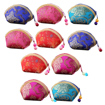 HOTSilk Coin Purse Zipper Purse Embroidery Coin Wallet | 20Pcs，Sugar Jewelry Bag Lipstick Container Gift Bag