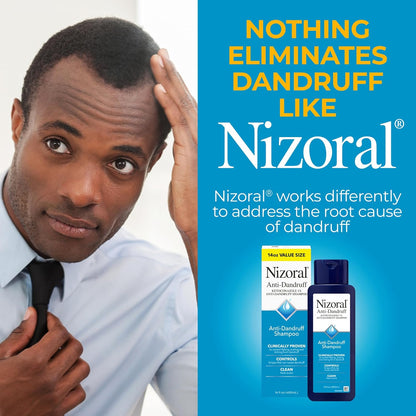 HOTNizoral Anti-Dandruff Shampoo with 1% Ketoconazole, 14 Fl Oz, Fresh Scent, Anti Fungal Shampoo
