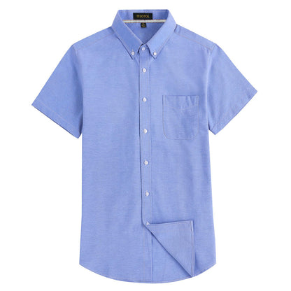 HOTMen's Oxford Dress Shirt Short Sleeve Button Down Shirts Business Casual with Chest Pocket for Gifts