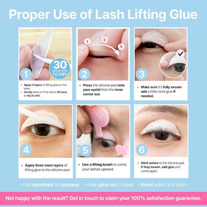 HOTKorean Lash Lift Kit - 5 Sets At Home Eyelash Perm Kit with Upgraded Glue, Eyelash Lift, DIY Lash Perm Easy for Beginner & Professional, Semi Permanent Perming Wave Suitable For Salon & Home