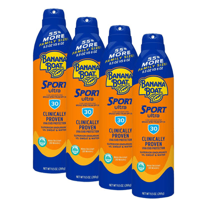 HOTBanana Boat Sport Ultra SPF 30 Sunscreen Spray | Banana Boat Sunscreen Spray SPF 30, Water Resistant, Oxybenzone Free, 6oz each Twin Pack
