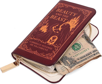 HOTASVP Shop Beauty and the Beast Zipper Wallet Book Lover Gift Book Wallet Clutch Bookish Gift Gift for Her Valentines Day Gift