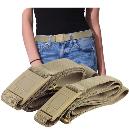 HOTBELTAWAY Easily Adjustable Elastic Flat Buckle No Show Belts for Women – Stretch No Bulge jeans pants