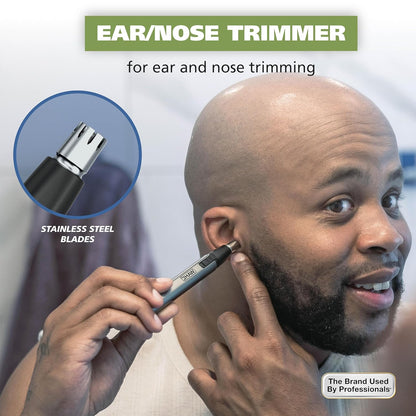 HOTWahl Micro Groomsman Battery Personal Trimmer for Hygienic Grooming with Rinseable, Interchangeable Heads for Eyebrows, Neckline, Nose, Ears, & Other Detailing - 05640-600