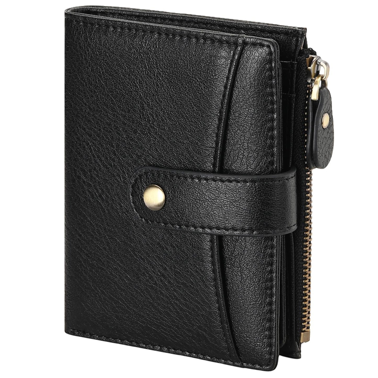 HOTFalan Mule Women's Lightweight Genuine Leather Wallet, Includes Card Holders, RFID-Blocking, Lightweight, Photo & ID Holder, Green